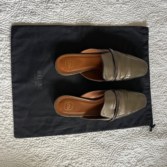 Malone Souliers Gold/pewter Slip Ons - Picture 2 of 3